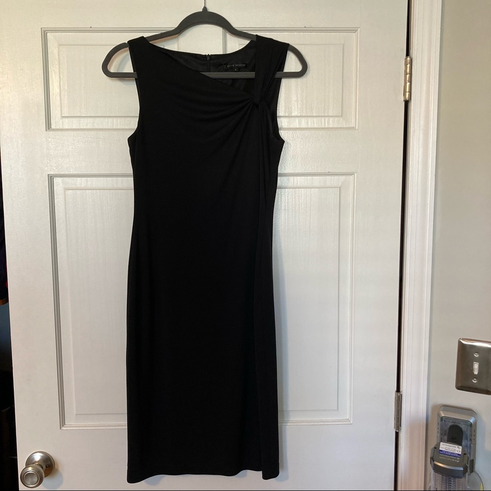 David Meister black cocktail sheath dress